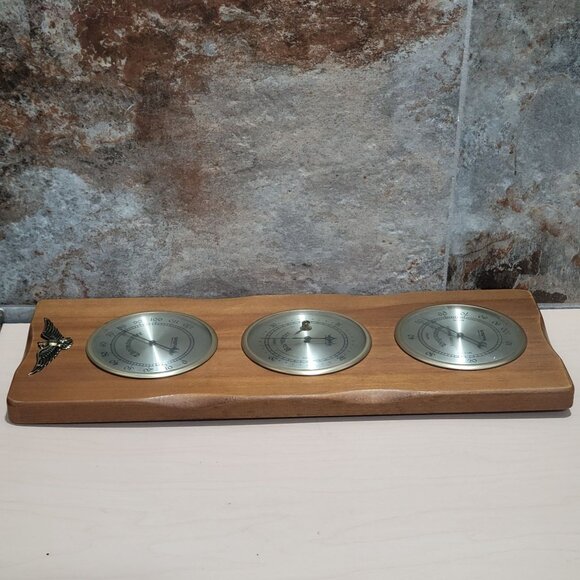 Vintage Price Import Verichron Weather Station Wall Mounted Thermometer Baromete - Picture 5 of 13